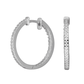 Creoler i rhodineret sterling sølv med zirkonia, 22 mm fra Siersbøl – forhandlet hos Houmann.dk
