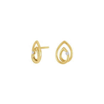 Ørestikker i 14 karat guld med diamant 0,030 ct W/SI fra Siersbøl – forhandlet hos Houmann.dk