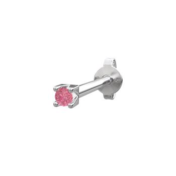 Nordahl rhodineret sølvørestik m/pink topaz farve cz PIERCE52 1