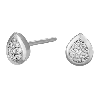 Ørestikker i 14 karat hvidguld med diamant 0,155 ct fra Siersbøl – forhandlet hos Houmann.dk