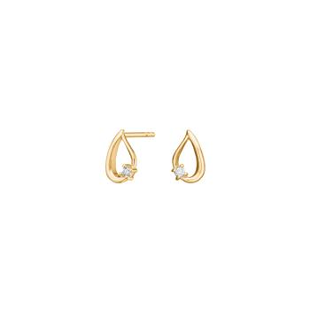 Ørestikker i 14 karat guld med diamant 0,044 ct fra Siersbøl – forhandlet hos Houmann.dk