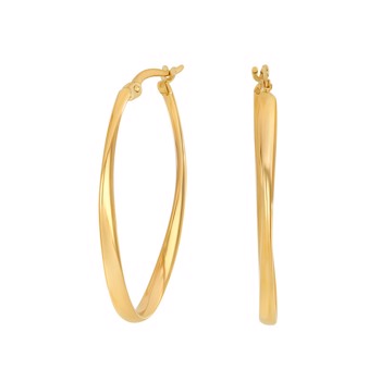 Creoler i 8 karat guld, 34x2,5 mm, oval fra Siersbøl – forhandlet hos Houmann.dk