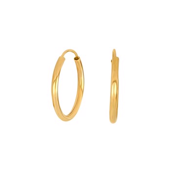 Creoler i 8 karat guld, 20x2 mm, oval fra Siersbøl – forhandlet hos Houmann.dk