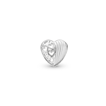 Aagaard Story rhodineret sølv charm, hjerte