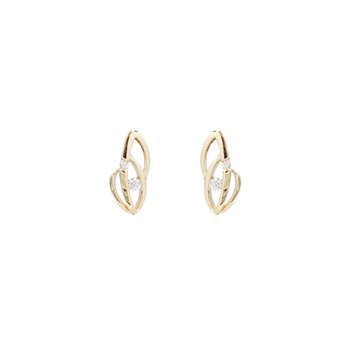 L&G ørestik 8 karat blank zirkonia