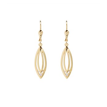 L&G ørehænger 8 karat brisure oval zirkonia