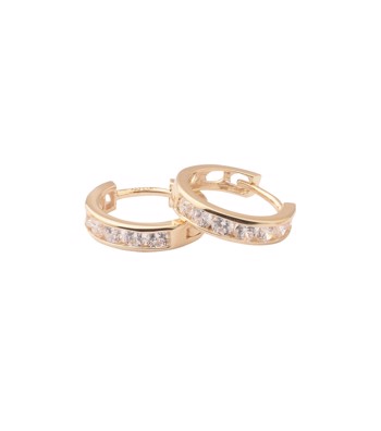 L&G knæk creol 8 karat rødguld zirkonia 2,8x12mm