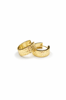 Ø14 mm Creoler 8 kt. med knæk lukning og mønstret