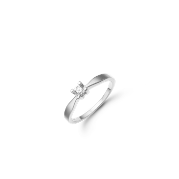 Aagaard 14 karat hv.d.ring 1x0,15ct wsi 4/g i 14 karat guld