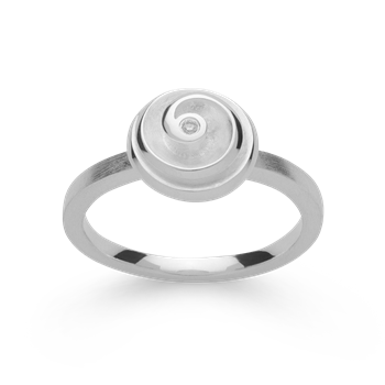 Ring i rhodineret 925 sterling sølv med diamant 0,015 ct (Wesselton/SI), mat/poleret – Bastian Inverun