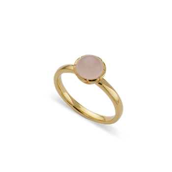 Ring i forgyldt 925 sterling sølv med rosenkvarts 1,33 ct, poleret – Bastian Inverun