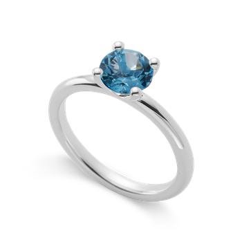 Ring i 925 sterling sølv med blå topas 1,49 ct, poleret – Bastian Inverun