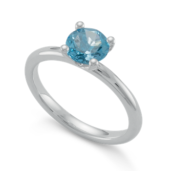 Ring i 925 sterling sølv med blå topas 0,99 ct, poleret – Bastian Inverun