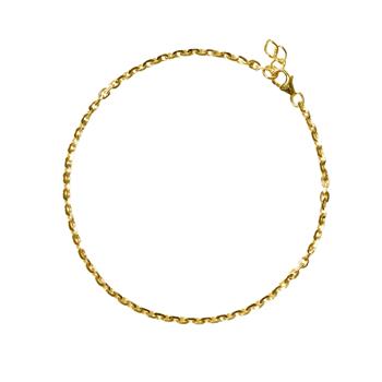 14kt Anker Facet Armbånd & Halskæde-udført i 0,6mm tråd og bredde på 2,2mm 45cm, fra San - Links of Joy
