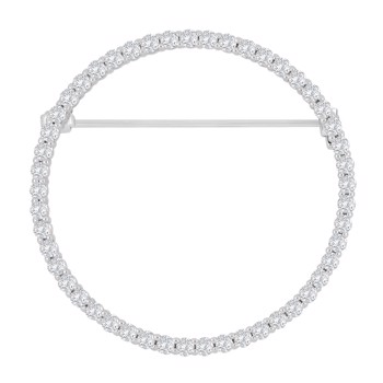 Rhodineret sølvbroche cirkel 40mm OBINOR, fra Joanli Nor