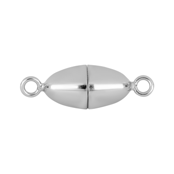 Perlelås oval, blank i rhodineret sterling sølv, 8 mm fra Siersbøl – forhandlet hos Houmann.dk
