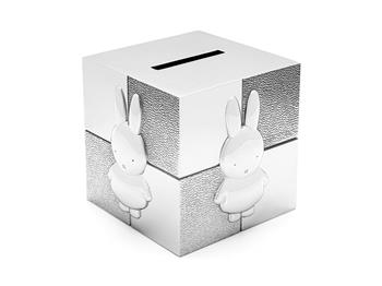 Noa Kids sparebøsse Cube Miffy, sølvfarvet