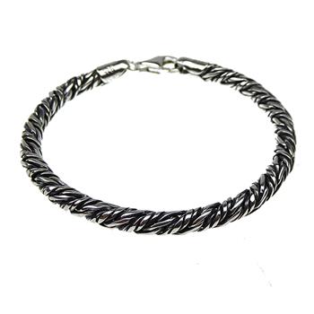 4,5mm Rævekæde/Twistet i Let Oxyderet Sterlingsølv armbånd & halskæder fra 18-60 cm, fra San-Links of Joy