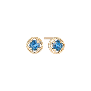 Ørestikker i 8 karat guld med blomst – Støvring Design