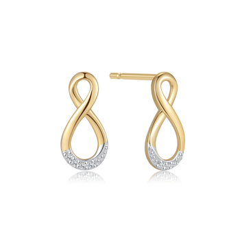 Ørestikker i 8 karat guld med gul zirkonia – Støvring Design