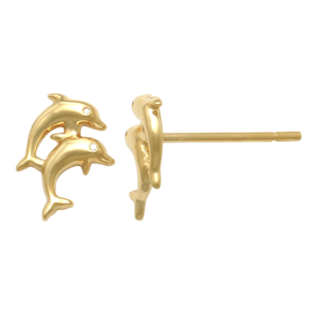 Ørestikker i 8 karat guld med delfin – Støvring Design