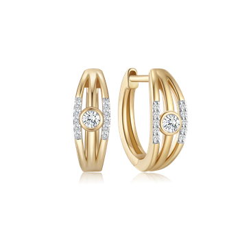Creoler i 8 karat guld med gul zirkonia – Støvring Design