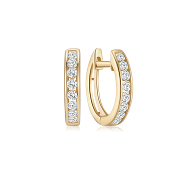 Creoler i 8 karat guld med gul zirkonia – Støvring Design