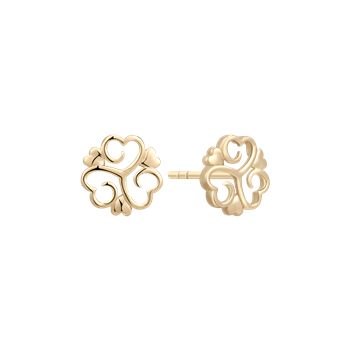 Ørestikker i 8 karat guld med blomst – Støvring Design