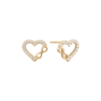 Ørestikker i 8 karat guld med gul hjerte zirkonia – Støvring Design