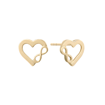 Ørestikker i 8 karat guld med hjerte, 6 x 8 mm – Støvring Design