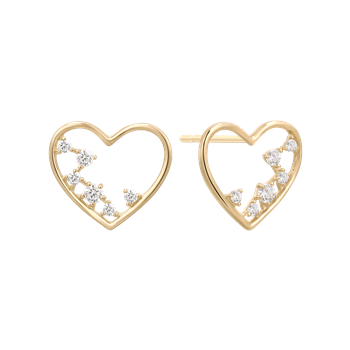 Ørestikker i 8 karat guld med zirkonia, 7 x 8 mm – Støvring Design