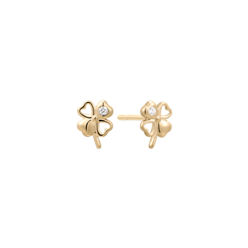 Ørestikker i 8 karat guld med zirkonia, 5 x 4 mm – Støvring Design