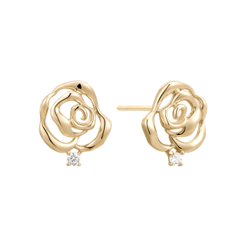 Ørestikker i 8 karat guld med gul zirkonia – Støvring Design