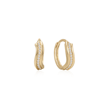 Creoler i 8 karat guld med gul zirkonia – Støvring Design