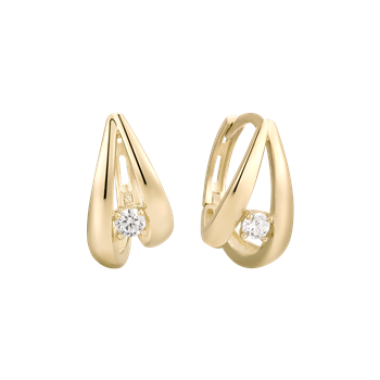 Creoler i 8 karat guld med gul zirkonia – Støvring Design