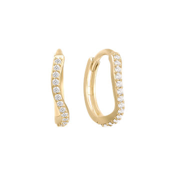 Creoler i 8 karat guld med gul zirkonia – Støvring Design