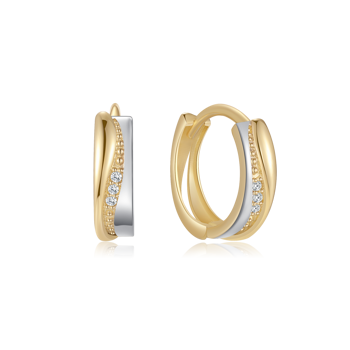Creoler i 8 karat guld med gul zirkonia – Støvring Design