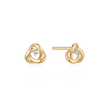 Ørestikker i 8 karat guld med gul zirkonia – Støvring Design