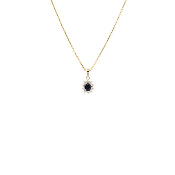 L&G vedhæng 14 karat roset safir med 0,15 ct Wsi brillanter