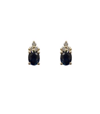 L&G ørestik 14 karat guld safir med 0,055ct Wsi