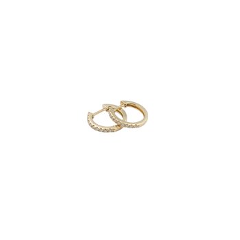 L&G knæk creol 14 karat guld med 0,10ct brillant 12,5*1,5