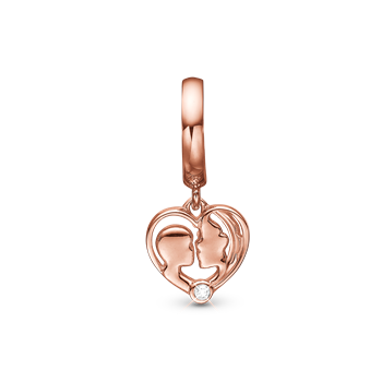 Christina Mother and Child charm – rosaforgyldt sølv, 6 mm til Classic læderarmbånd