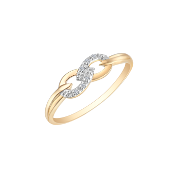 Ring i 8 karat guld med gul zirkonia – Støvring Design