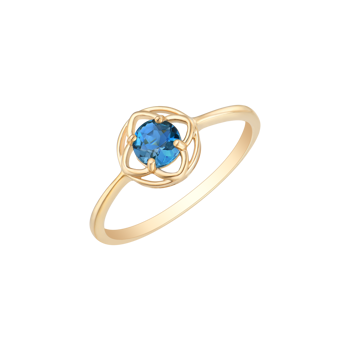 Ring i 8 karat guld med blomst – Støvring Design