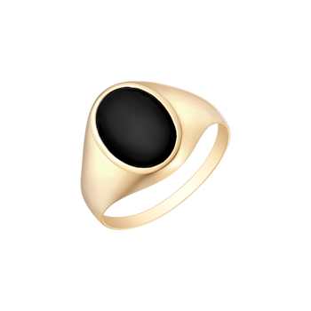 Ring i 8 karat guld med gul oval onyx – Støvring Design