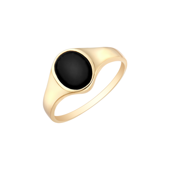 Ring i 8 karat guld med gul oval onyx – Støvring Design