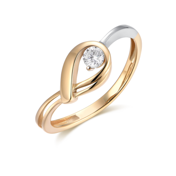 Ring i 8 karat guld med gul dråbe zirkonia – Støvring Design
