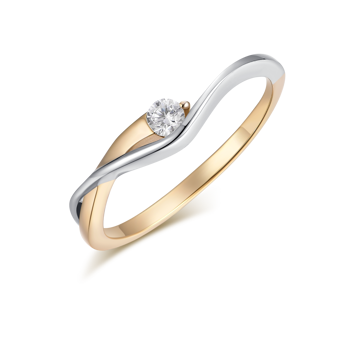 Ring i 8 karat guld med gul zirkonia – Støvring Design