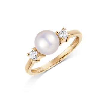 Ring i 8 karat guld med gul zirkonia – Støvring Design