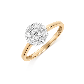 Ring i 8 karat guld med gul zirkonia – Støvring Design